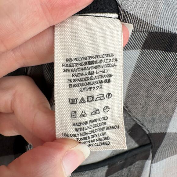 Free People Skirt Womens 2 Gray Plaid Pencil Midi Academia Grunge Boho Cottage - Picture 4 of 10